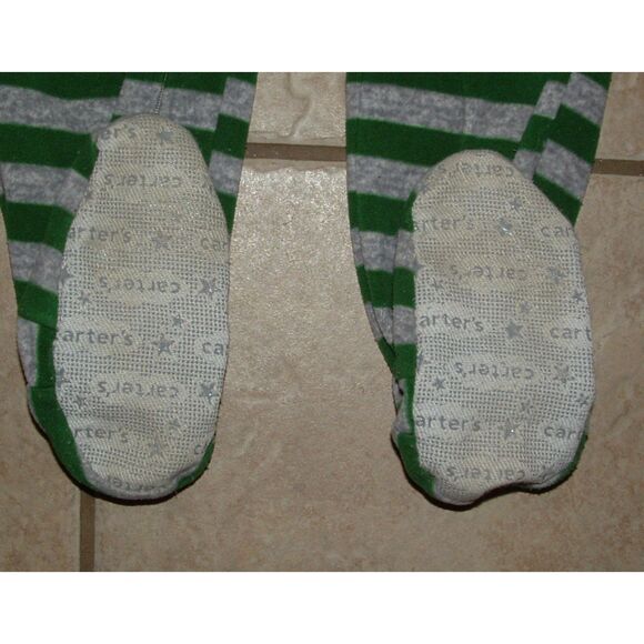 Boys Sz 4 Toddler Christmas Holiday SANTA CLAUS Fleece Footed Sleeper 2 Pc Lot - Picture 4 of 7